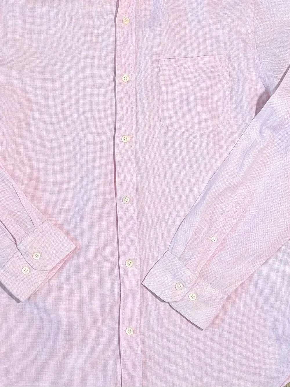 Banana Republic Camden Fit 100% Linen Men's Pink Button-Down Shirt Size Large